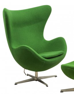 Egg Lounge Chair EG35GW in Green Wool by LeisureMod w/Options