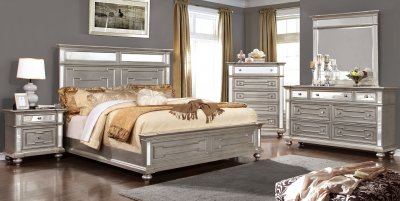 Salamanca CM7673 Bedroom in Silver Tone w/Options