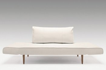 Zeal White Leatherette Convertible Daybed w/Wooden Legs [INSB-Zeal Deluxe-588]