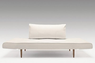 Zeal White Leatherette Convertible Daybed w/Wooden Legs