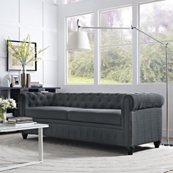 Earl EEI-1414-GRY Sofa in Gray Linen Fabric by Modway w/Options [MWS-EEI-1414-GRY-Earl]