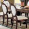 Dark Cherry Finish Formal Dining Room With Pedestal Legs