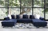 LCL-003U Sectional Sofa in Navy Blue Velvet