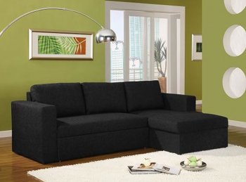 Choice of Black or Dark Grey Microfiber Contemporary Sectional [LSSS-Clairmont]