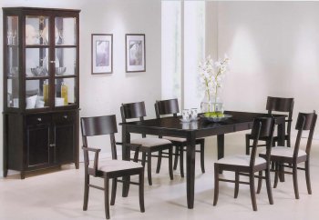 Deep Cappuccino Finish Modern Dining Table w/Optional Items [CRDS-100460-Baldwin]