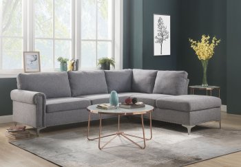 Melvyn Sectional Sofa 52755 in Gray Fabric by Acme w/Options [AMSS-52755-Melvyn]