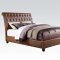 Pitney Upholstered Bed by Acme in Two Tone Brown Crocodile PU