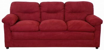 Burgundy Fabric Contemporary Loveseat & Sofa Set w/Options [PMS-6300-Burgundy]