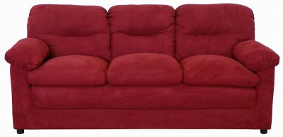 Burgundy Fabric Contemporary Loveseat & Sofa Set w/Options