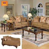 50310 Olysseus Sofa in Brown Floral Fabric by Acme Furniture