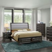 Ayana Bedroom w/Padded Headboard CM7554 - Antique Gray w/Options