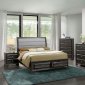 Ayana Bedroom w/Padded Headboard CM7554 - Antique Gray w/Options