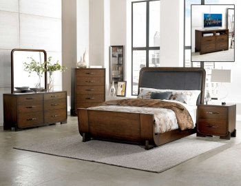 Minato Bedroom 1815 in Brown Cherry by Homelegance w/Options [HEBS-1815 Minato]