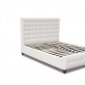 White Bonded Leather Zen Modern Bed w/Oversized Heardboard