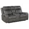 Raelynn Motion Sofa 603191 Gray Leatherette by Coaster w/Options