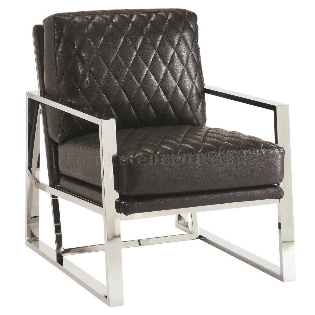 900622 Accent Chair In Black Leatherette By Coaster