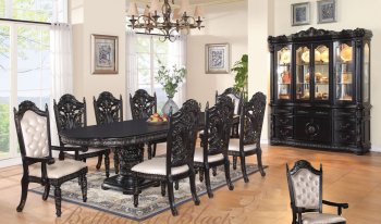 Bethany Dining Table in Black w/Optional Items [ADDS-Bethany Black]