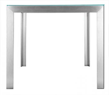 Black or White Glass Top Dining Table with Brushed Steel Frame [ZDT-Roman]