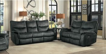 Goby Power Recliner Sofa 9937 in Dark Gray by Homelegance [HES-9937-Goby]