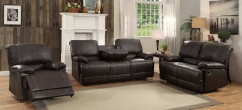 Cassville Motion Sofa Set 8403 in Dark Brown by Homelegance [HES-8403 Cassville Set]