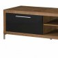 Walnut Finish Two-Tone Modern TV Stand w/Black Doors