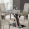 D4100 Dining 5Pc Set Glass Top by Global w/D6605DC Taupe Chairs