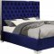 Lexi Upholstered Bed in Navy Velvet Fabric by Meridian w/Options