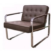 Arnold Chair in Brown Leatherette by Whiteline Imports