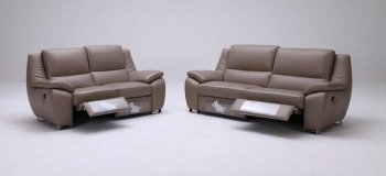 Brown Full Leather Modern 3Pc Sofa Set w/Electrical Recliners [VGS-K1339]