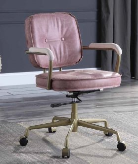 Siecross Office Chair OF00400 in Pink Top Grain Leather by Acme