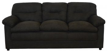 Black Fabric Contemporary Loveseat & Sofa Set w/Options [PMS-6300-Black]