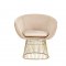 Dylan Accent Chair 518 in Beige Velvet Fabric by Meridian