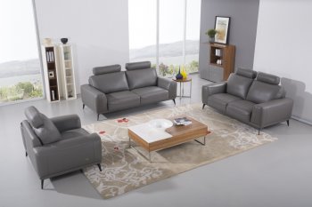 S269 Sofa in Dark Gray Leather by Beverly Hills w/Options [BHS-S269 Dark Gray]