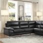 Cairn Sectional Sofa 9969BK in Black Leather by Homelegance