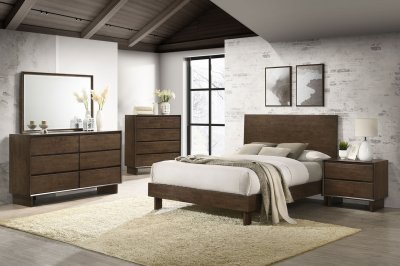 Glenwood Bedroom Set 5Pc 225011 in Warm Brown by Coaster