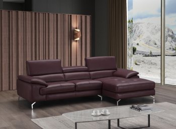 A973b Sectional Sofa in Maroon Premium Leather by J&M [JMSS-A973b Maroon]