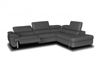 Piagge Motion Sectional Sofa Slate Gray Leather by Beverly Hills [BHSS-Piagge Slate Gray]