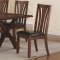 Dark Brown Finish Modern 7Pc Dining Table & Slatback Chairs Set