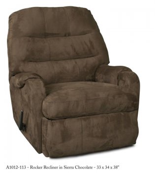 Chocolate Fabric Elegant Modern Handle Rocker Recliner [CHFRC-AC-A1012-113-SierraChocola]