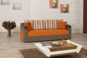 Divan Deluxe Signature Sofa Bed in Orange Fabric by Casamode [CMSB-Divan Deluxe Sign. Orange]