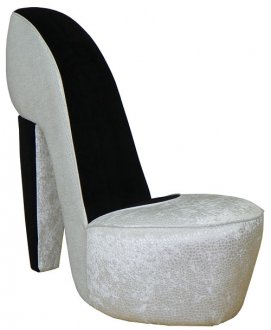 Excitement Pearl Fabric Stylish Modern High-Heel Shoe Chair