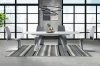 Beverly Hills Dining Table in White & Gray by Global w/Options