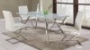 Jade 5Pc Modern Dining Set w/Starphire Glass Top