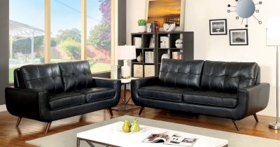 Kate Sofa CM6505 in Black Leatherette w/Options