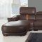 Brown Leatherette Modern Sectional Sofa w/Optional Chair