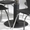 Round Clear Glass Top Modern 5Pc Dining Set w/Black Base