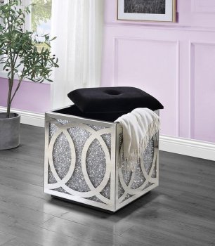 Noralie Ottoman AC00529 in Mirror by Acme [AMO-AC00529 Noralie]