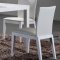 White Leatherette Set of 4 Modern Dining Chairs w/Wooden Legs