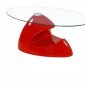 35C Coffee Table in Red w/Clear Glass Top by American Eagle