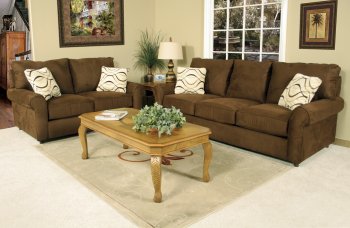 Sierra Chocolate Fabric Modern Sofa & Loveseat Set w/Options [CHFS-AC-8010-113-SierraChocolate]